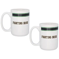 Lot de deux tasses à café classiques de 15 oz des Fighting Irish de Notre Dame