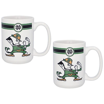 Lot de deux tasses à café classiques de 15 oz des Fighting Irish de Notre Dame