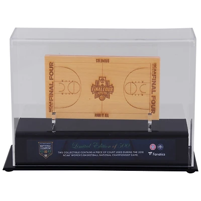 Notre Dame Fighting Irish 9.5" x 6.5" 2018 NCAA Women's Basketball National Champions Sublimated Display Case with Engraved Game-Used Court from the 2018 Final Four