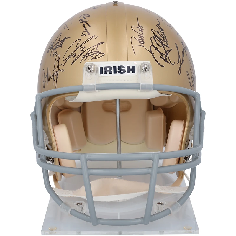 Notre Dame Fighting Irish Autographed Riddell Authentic Helmet with 32 Signatures Including Joe Montana, Ara Parseghian & Jerome Bettis