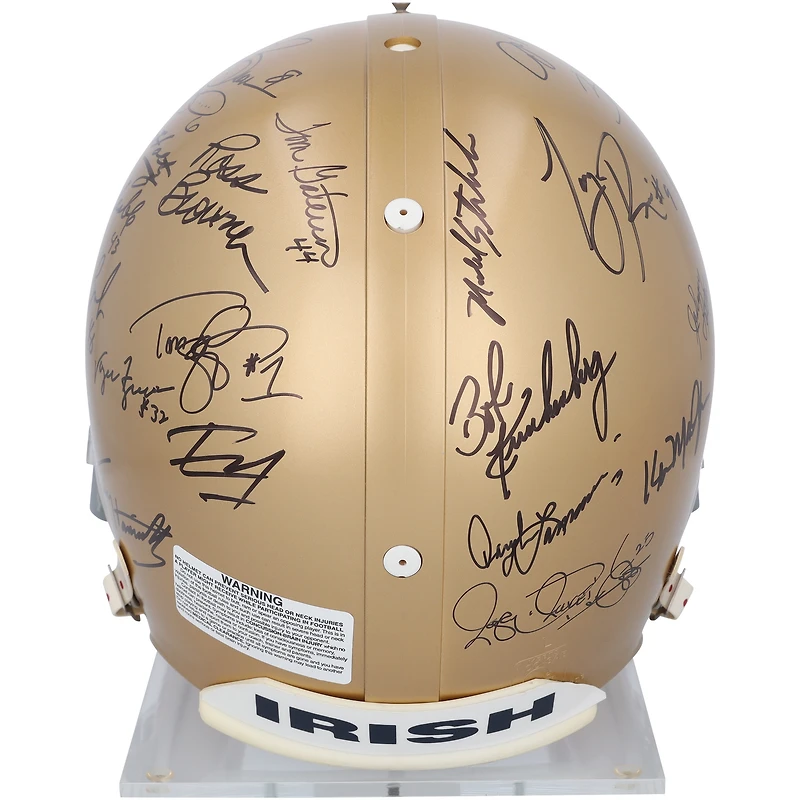 Notre Dame Fighting Irish Autographed Riddell Authentic Helmet with 32 Signatures Including Joe Montana, Ara Parseghian & Jerome Bettis