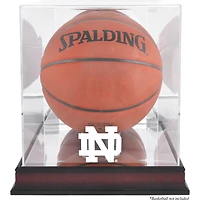 Vitrine en acajou pour ballon de basket-ball Notre Dame Fighting Irish avec fond miroir