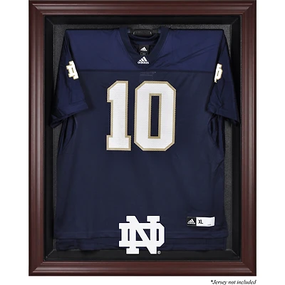 Vitrine de présentation du maillot avec logo encadré en acajou des Fighting Irish de Notre Dame