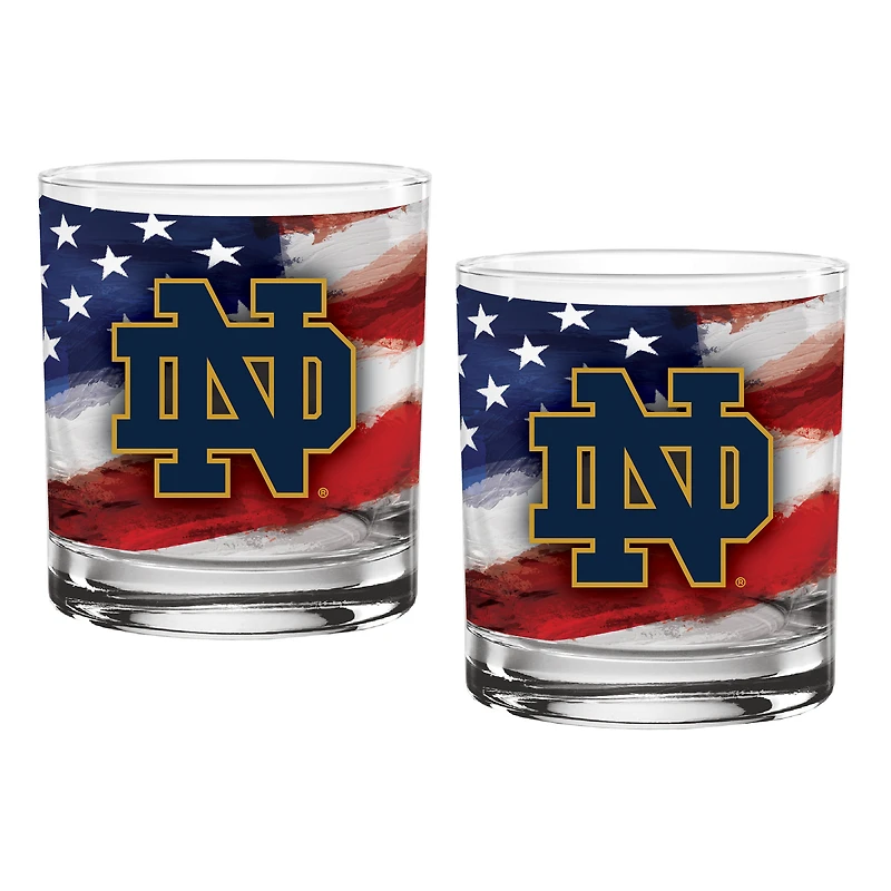 Notre Dame Fighting Irish  Two-Pack 14oz. Americana Rocks Glass Set