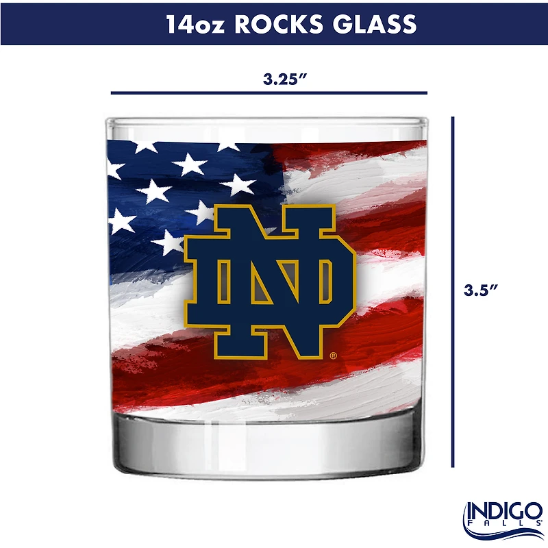 Notre Dame Fighting Irish  Two-Pack 14oz. Americana Rocks Glass Set