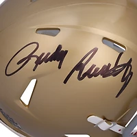 Rudy Ruettiger Notre Dame Fighting Irish Autographed Riddell Gold Speed Mini Helmet