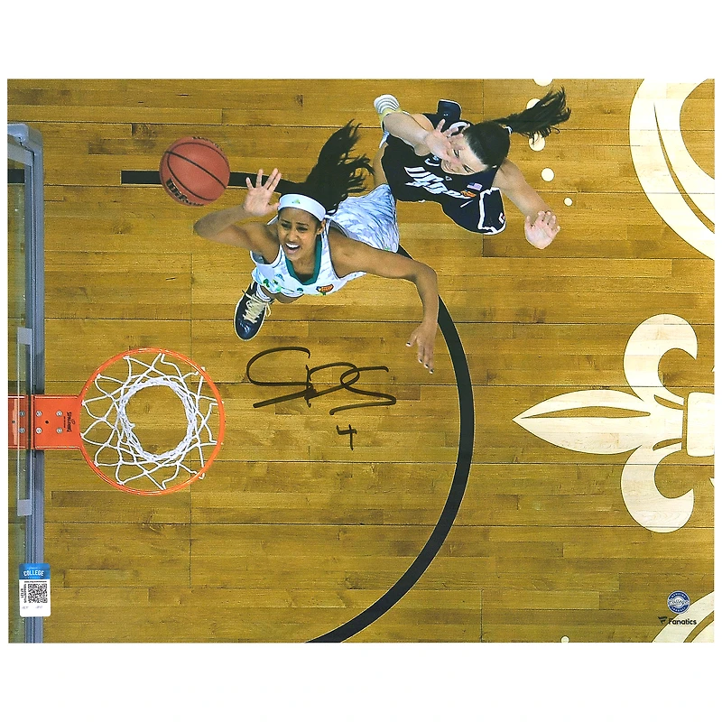 Photo dédicacée de Skylar Diggins-Smith, joueuse des Fighting Irish de Notre Dame (40 x 50 cm), prise de dessus