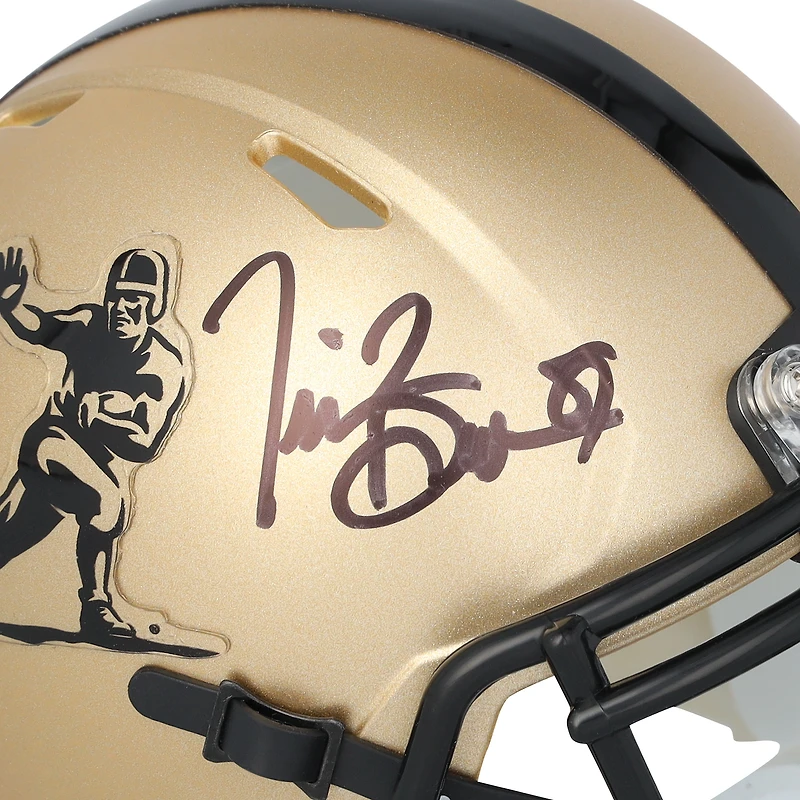 Casque Riddell Heisman Gold Speed Mini autographié par Tim Brown (Notre Dame Fighting Irish)