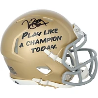 Tim Brown Notre Dame Fighting Irish Autographed Riddell Play Like a Champion Today Speed Mini Helmet  