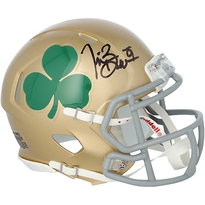 Casque Riddell Shamrock Speed ​​Mini autographié par Tim Brown (Notre Dame Fighting Irish)
