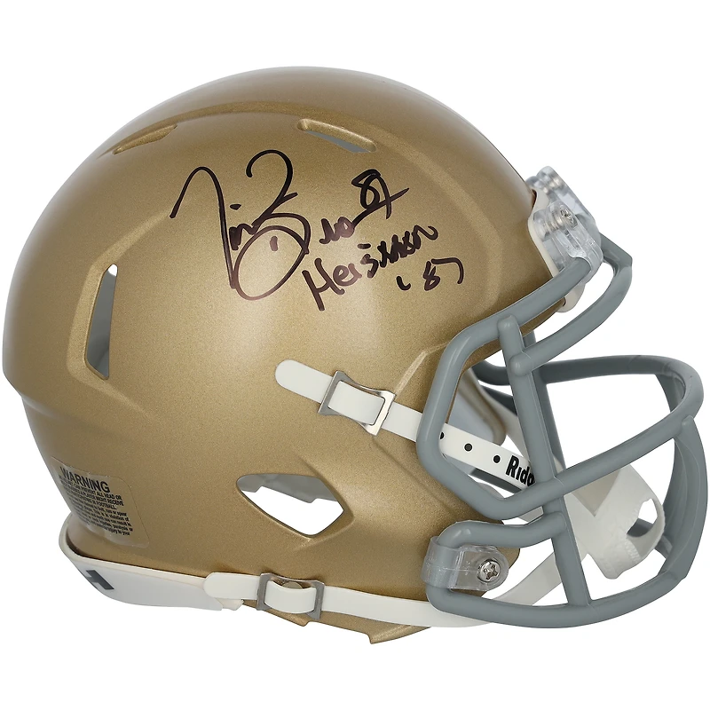 Tim Brown Notre Dame Fighting Irish Autographed Riddell Speed Mini Helmet with "Heisman 87" Inscription