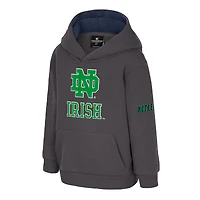 Sweat à capuche en polaire gros logo Colosseum Charcoal Notre Dame Fighting Irish pour tout-petit