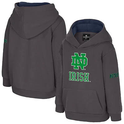 Sweat à capuche en polaire gros logo Colosseum Charcoal Notre Dame Fighting Irish pour tout-petit