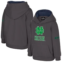 Sweat à capuche en polaire gros logo Colosseum Charcoal Notre Dame Fighting Irish pour tout-petit