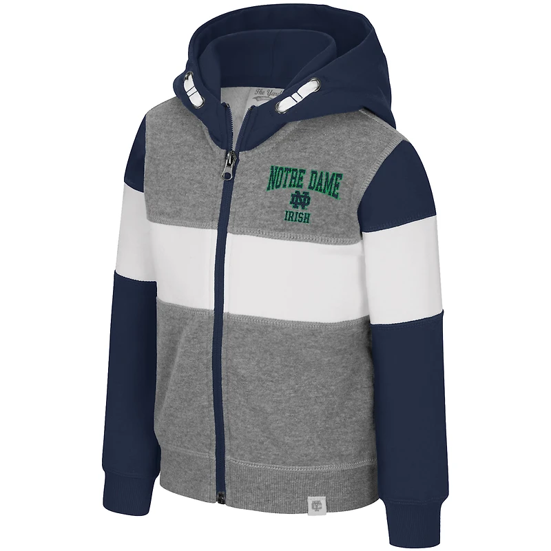 Sweat à capuche zippé pour tout-petits Colosseum Heather Grey Notre Dame Fighting Irish Bert