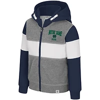 Sweat à capuche zippé pour tout-petits Colosseum Heather Grey Notre Dame Fighting Irish Bert