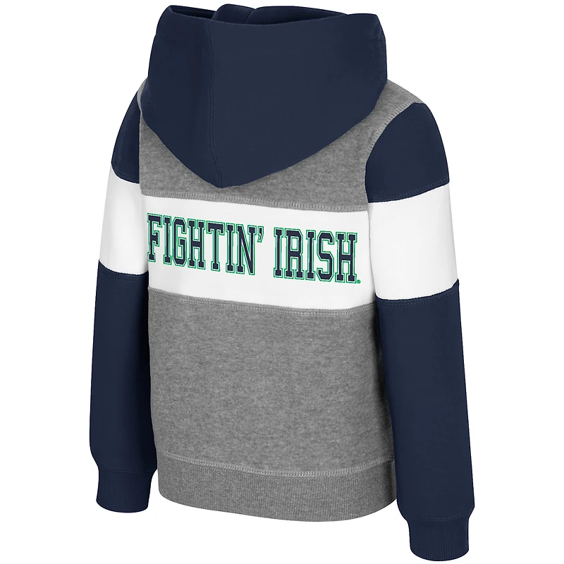 Sweat à capuche zippé pour tout-petits Colosseum Heather Grey Notre Dame Fighting Irish Bert