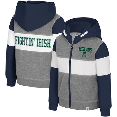Sweat à capuche zippé pour tout-petits Colosseum Heather Grey Notre Dame Fighting Irish Bert