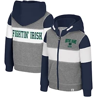 Sweat à capuche zippé pour tout-petits Colosseum Heather Grey Notre Dame Fighting Irish Bert