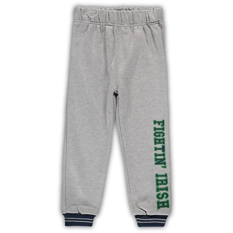 Toddler Colosseum Navy/Heathered Gray Notre Dame Fighting Irish Poppies Hoodie and Sweatpants Set