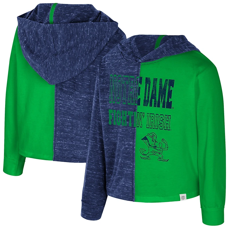 Sweat à capuche en tricot bleu marine Colosseum Notre Dame Fighting Irish Gals pour tout-petits