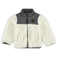 Vêtements pour tout-petits, couleur anthracite, Notre Dame Fighting Irish, veste en Sherpa Teddy, peluche