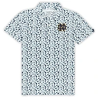 Toddler Garb White/Navy Notre Dame Fighting Irish Tom Allover Print Performance Polo