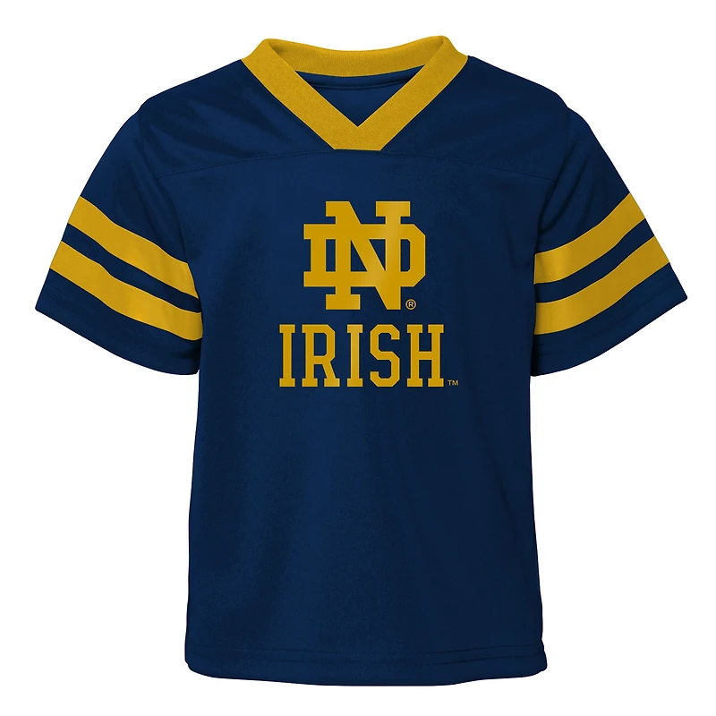 Toddler Outerstuff Navy/Gold Notre Dame Fighting Irish Red Zone Two-Piece V-Neck Top and Pants Set