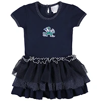 Robe tutu à pin bleu marine pour tout-petits avec inscription « Two Feet Ahead » de Notre Dame Fighting Irish