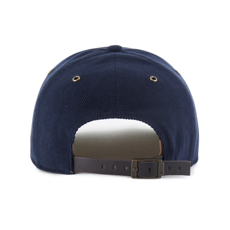Casquette ajustable unisexe en velours côtelé Golden Age de la collection Fighting Irish de Notre Dame, modèle '47, bleu marine