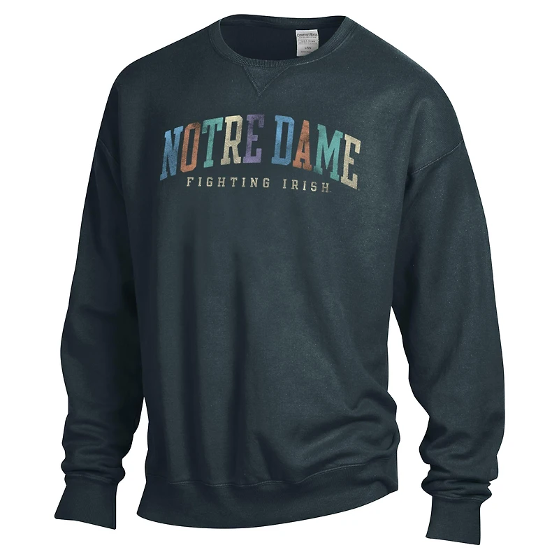 Sweat-shirt unisexe ComfortWash gris Notre Dame Fighting Irish surdimensionné