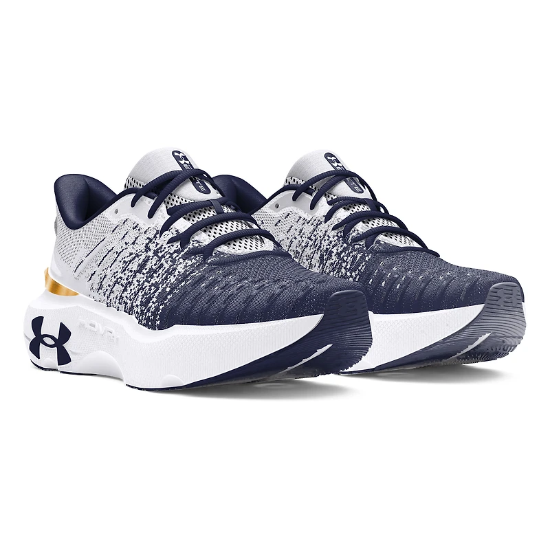 Chaussures de course unisexes Under Armour blanches Notre Dame Fighting Irish Infinite Elite