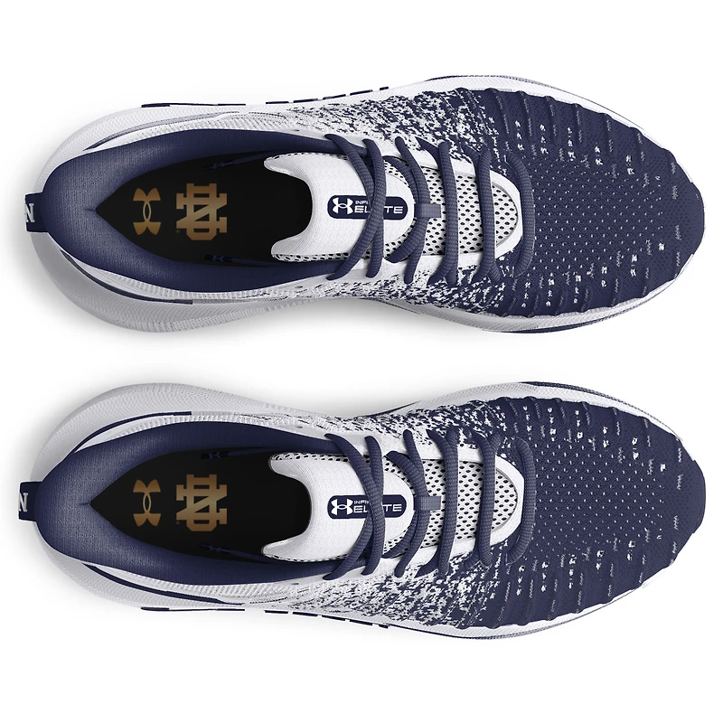 Chaussures de course unisexes Under Armour blanches Notre Dame Fighting Irish Infinite Elite