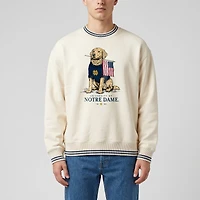 Sweat-shirt côtelé premium unisexe Uscape Apparel couleur crème Notre Dame Fighting Irish Americana Good Boy