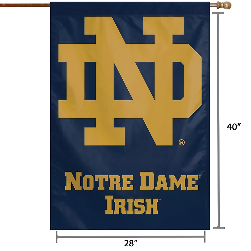 Bannière verticale simple face WinCraft Notre Dame Fighting Irish 71,1 x 101,6 cm
