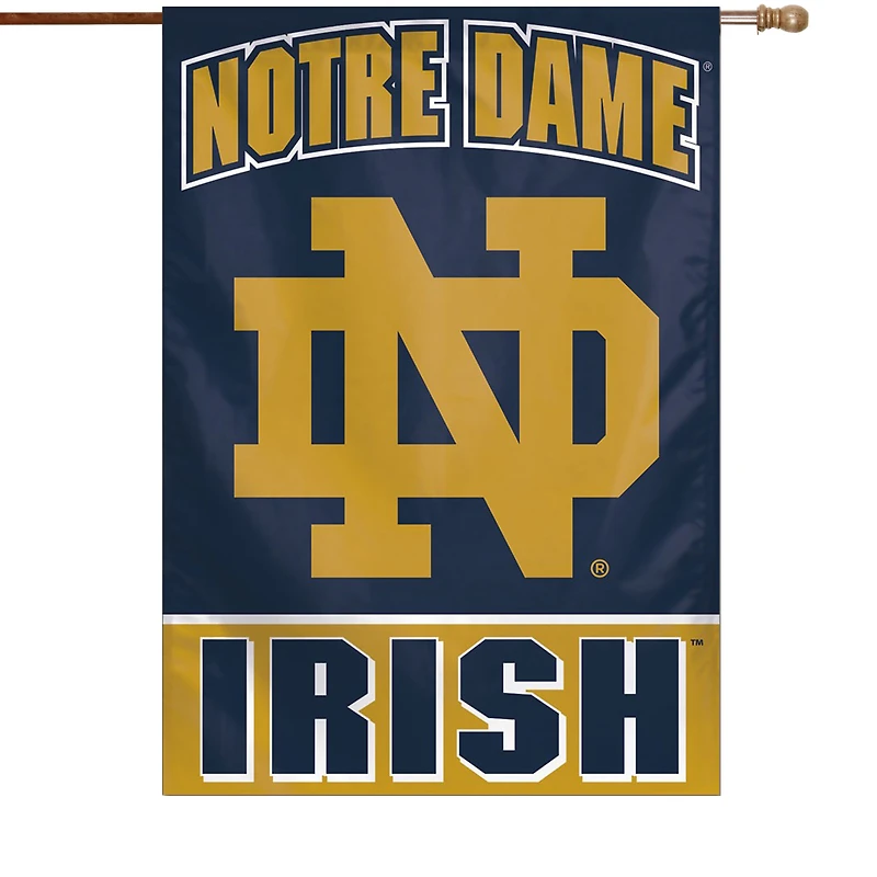 Bannière verticale simple face WinCraft Notre Dame Fighting Irish 28" x 40" avec logo ND