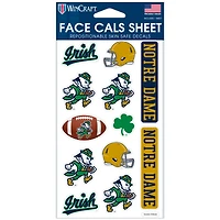 Feuille de tatouages ​​sans eau WinCraft Notre Dame Fighting Irish 4" x 7"