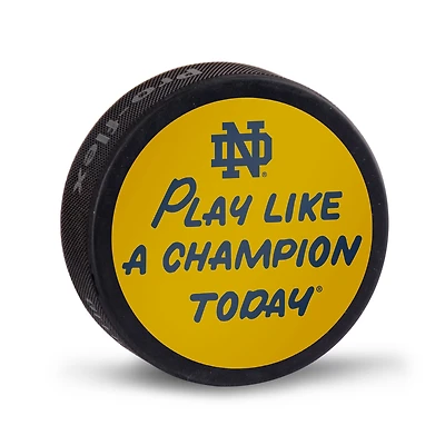 WinCraft Notre Dame Fighting Irish Jouez comme un champion Rondelle de hockey imprimée