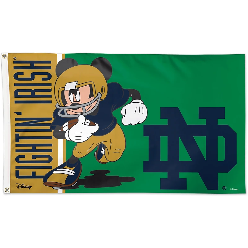 WinCraft Notre Dame Fighting irlandais simple face 3' x 5' Deluxe Disney Flag