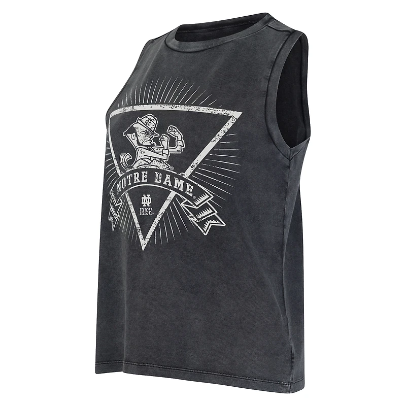 Débardeur en tissu éponge français Distressed Market de Notre Dame Fighting Irish pour femme Concepts Sport Charcoal