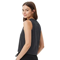 Débardeur en tissu éponge français Distressed Market de Notre Dame Fighting Irish pour femme Concepts Sport Charcoal