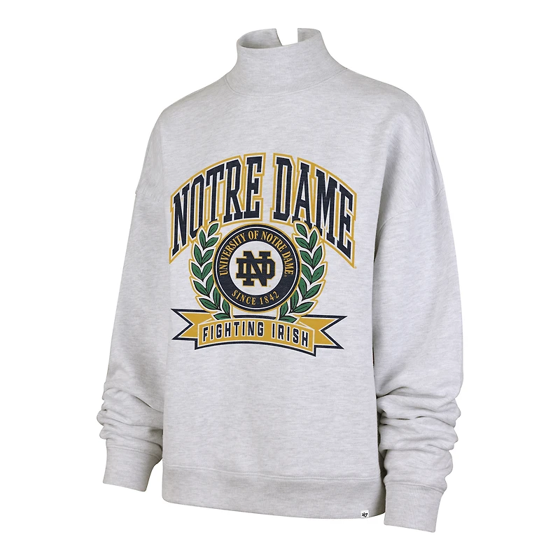 Women's '47  Gray Notre Dame Fighting Irish Laurel Arch Mock Neck Sweatshirt