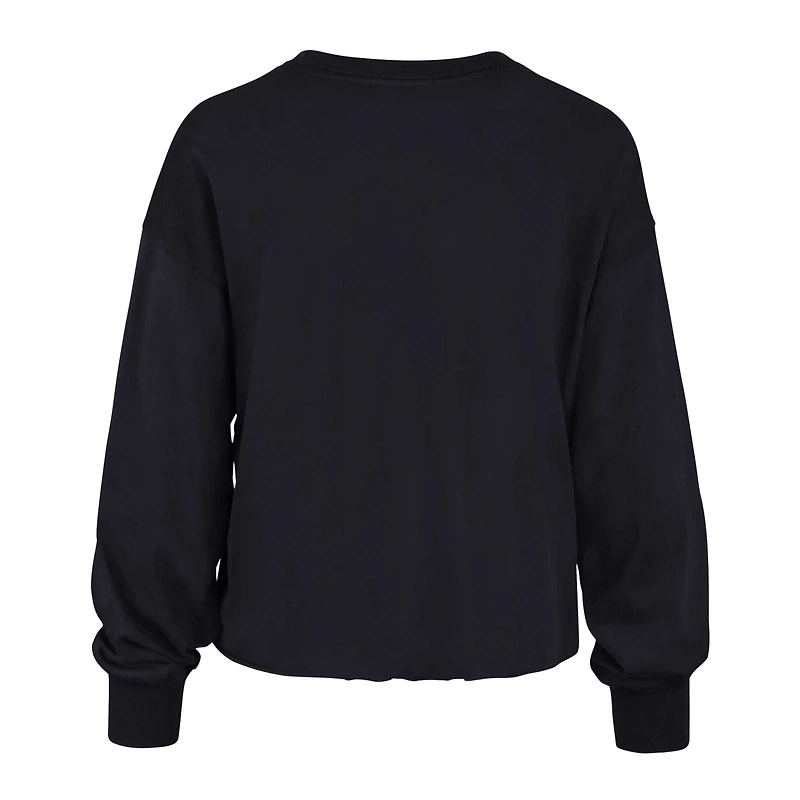 T-shirt à manches longues et taille haute pour femmes '47 Navy Notre Dame Fighting Irish Bottom Line Parkway