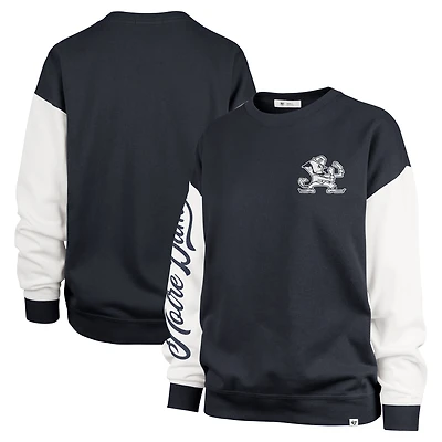 Women's '47 Navy Notre Dame Fighting Irish Double Header Rise Andie Pullover Sweatshirt