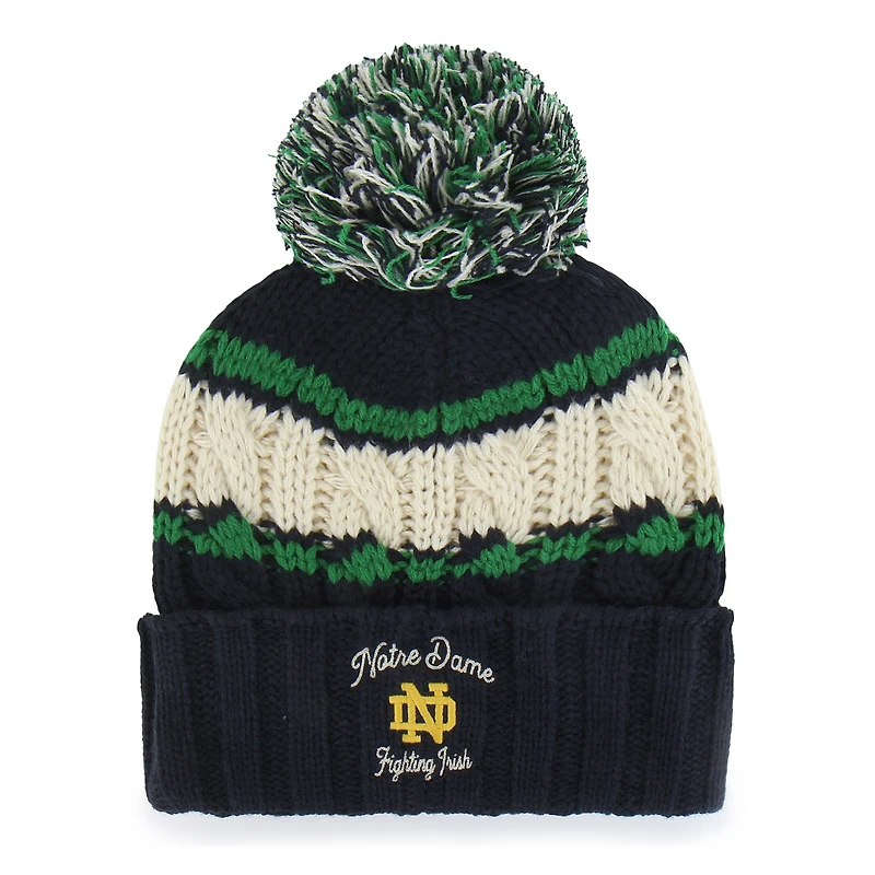 Women's '47 Navy Notre Dame Fighting Irish Emma Cuffed Knit Hat with Pom