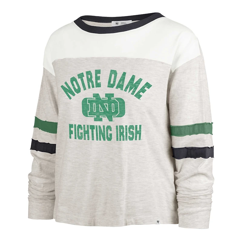 T-shirt à manches longues '47 Oatmeal Notre Dame Fighting Irish All Class Lena pour femme
