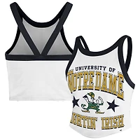 Débardeur court dos nageur blanc « 47 » pour femme, modèle Fighting Irish de Notre Dame Energize