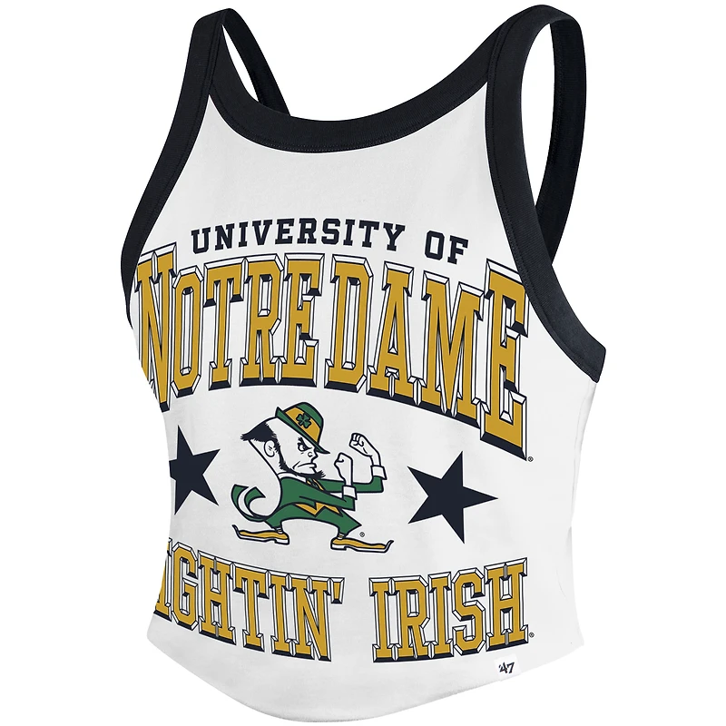Débardeur court dos nageur blanc « 47 » pour femme, modèle Fighting Irish de Notre Dame Energize