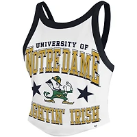 Débardeur court dos nageur blanc « 47 » pour femme, modèle Fighting Irish de Notre Dame Energize