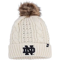 Women's '47 White Notre Dame Fighting Irish Meeko Cuffed Knit Hat with Pom
